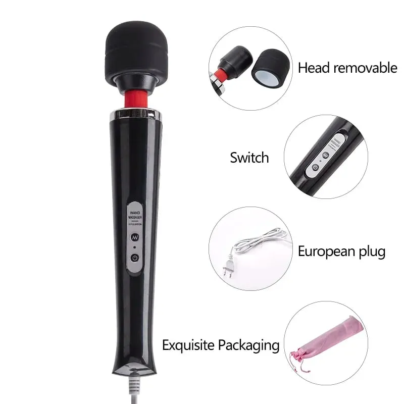 Adult Sex Toys AV Vibrator Powerfull Magic Wand G-spot Stimulation Massager Clit Vibrators Sex Toys for Women MasturbationBLACKWOLF New 10 Speeds Magic Wand Massager Big Magic Wand Massage Stick AV Vibrators Sexy Clit Sex Toys for Women Eur — image 3