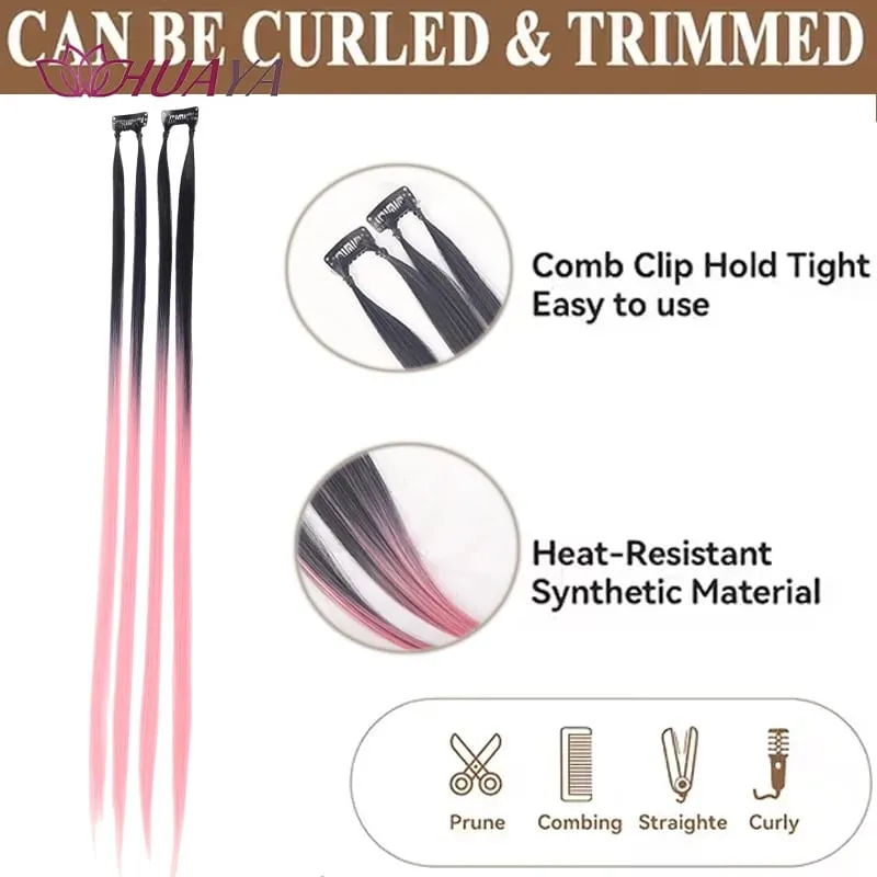 24‑Inch Clip‑in Face‑Framing Highlight Synthetic Hair Extensions Easy to Wear Suitable for Daily Look Parties and Cosplay — image 4