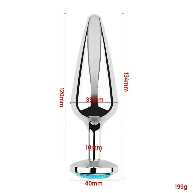 Lake Blue Gem Silver Metal Anal Plug Set by Dream Vibe Anal Trainer Kit Prostate Sex Toy Unisex Couple Backdoor Intimate Gift — image 10