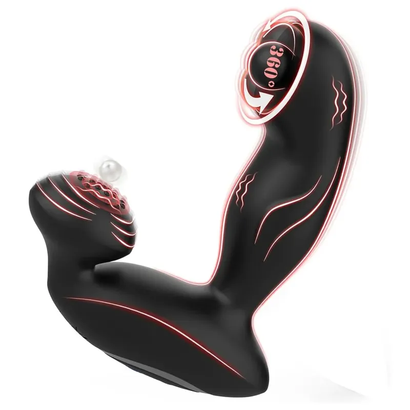 Anal Plug Vibrator Prostate Massager Remote Control Butt Plug Rotating Beads G Spot Sex Toys para sa Mga Lalaki Babae Mga Matanda na Kalakal