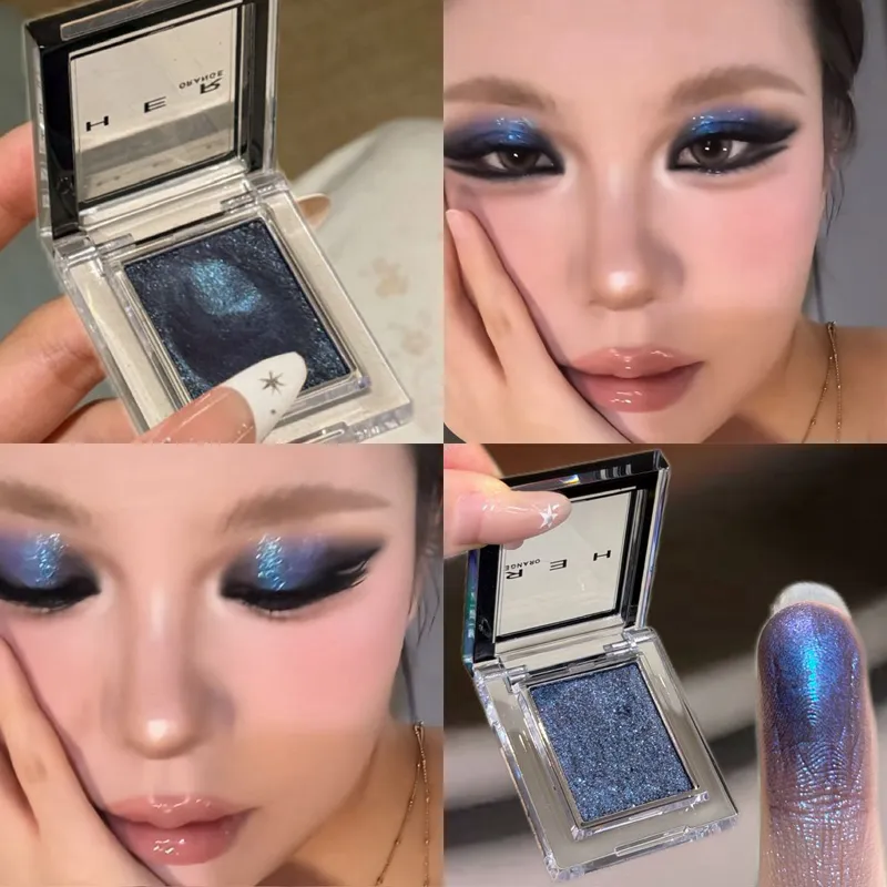Monochrome Blue Metallic Eyeshadow Diamond Glitter Green Eye Shadow Highlighter Palette Sparkling Pearlescent Purple Eyes Makeup — image 3