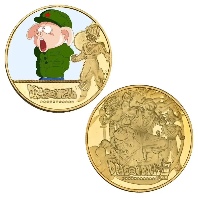 Dragon Ball Banhado A Ouro Moeda de Ouro Son Goku Vegeta Moedas Comemorativas Crianças Clássico Anime Periféricos Coleção Brinquedo Lembrança — image 15