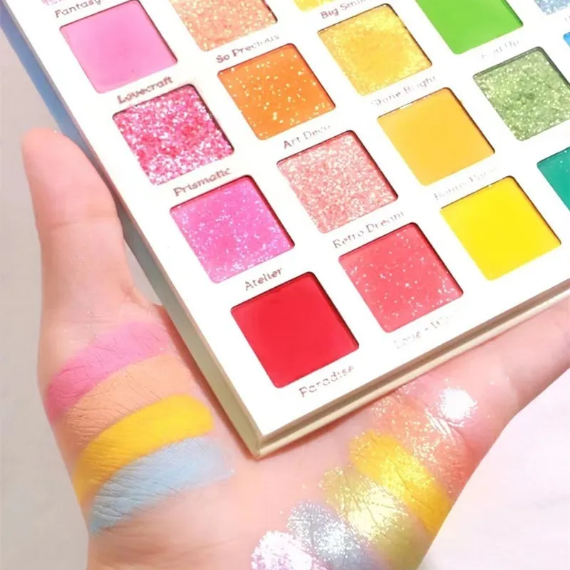 30 Color Eye Shadow Palette Rainbow Coral Pearl Glitter Matte Sequins Shimmer High Pigment Eye Shadow Party ＆ Dance Show Makeup