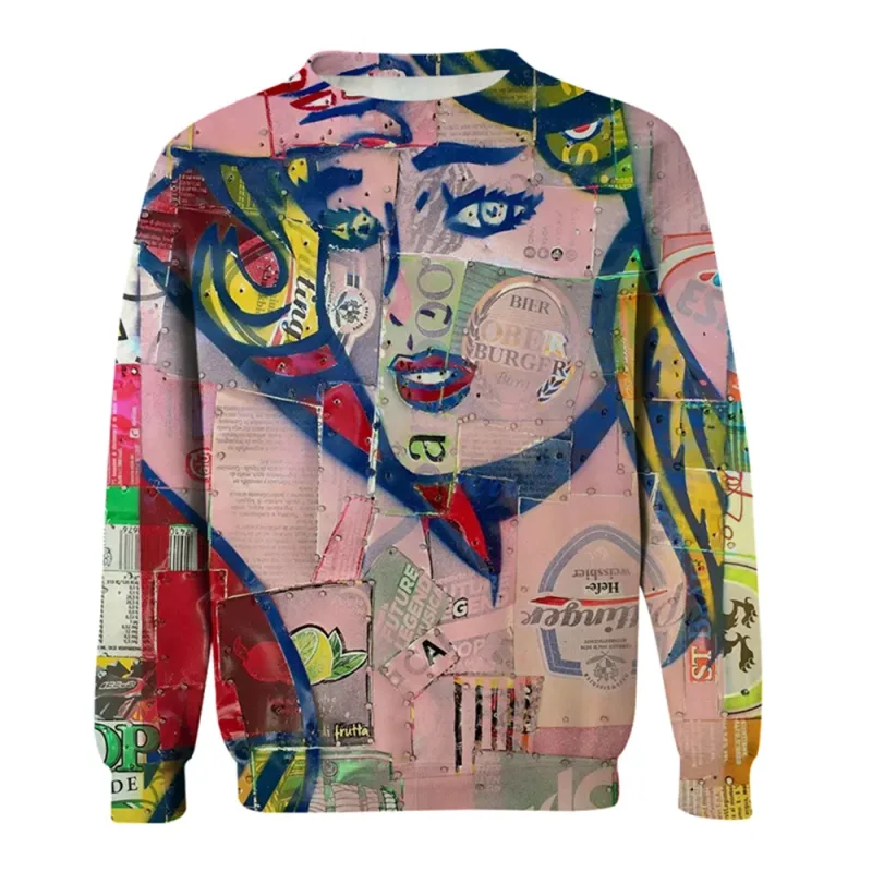 Mga Graphic na Sweatshirt ng Kalalakihan Para sa Mga Lalaki Graffiti Pullover Long Sleeve Sweatshirt Crew Neck Fashion Pang-araw-araw na Kaswal na Bakasyon sa Bakasyon Bago — image 10