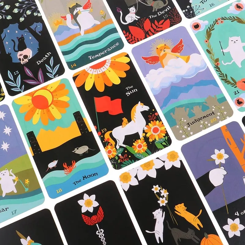 Blooming Cat Tarot Card Mysterious Divination Oracle Card Board Game English Playing Cards — image 5