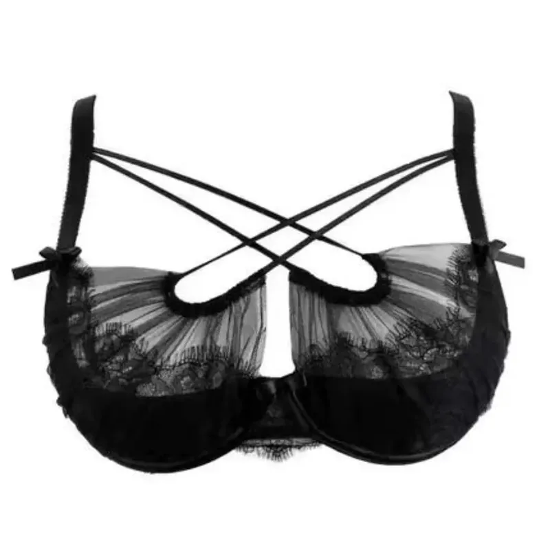 Luxury French Cross Layered Mesh Camisole Chest Pad Women Christmas Sexy Sheer Sleeveless Tank Top Lingerie Vest Winter Wear — image 9