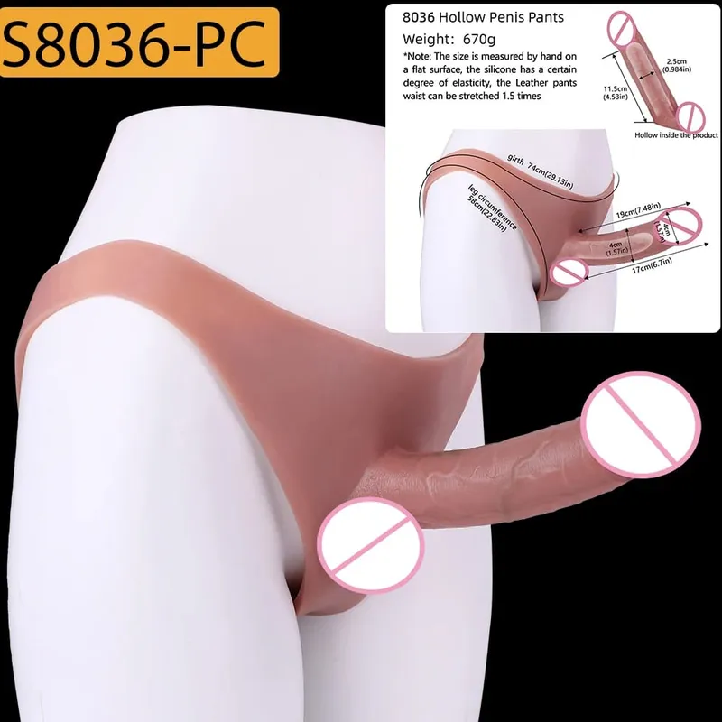 Strap-On Lifelike Penis Cover насадка на член Large Hollow DildoPants Intim vuxen sexleksak för par Sex — image 19