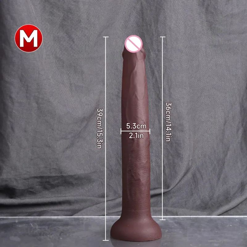 Mahabang Dildo Makatotohanang Hugis ng Ahas Single Layer Silicone Big Penis Soft Anal Sex Toys Suction Cup Dick para sa Babae G-spot Orgasm 18+