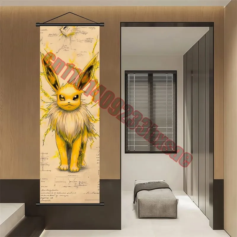 Printed Pokemon Poster Anime Wall Artwork Gengar Pictures Charizard Painting Canvas Pikachu Hanging Scrolls Home Room Decor