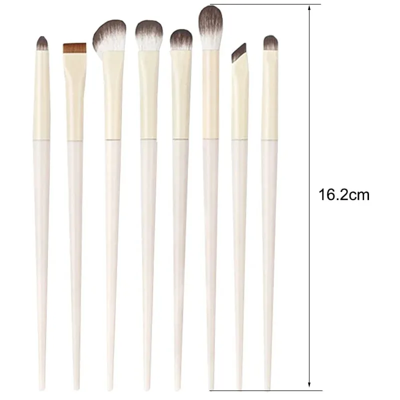 5/6/8/10 pièces Pinceaux De Maquillage Pour Les Yeux Naturels Ensemble Détail Fard À Paupières Brosse Pinceau De Maquillage Blanc Ultra Doux Fard À Paupières Eyeliner Outil De Maquillage — image 2