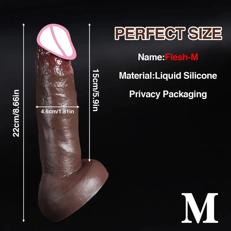 Billig Mjuk hud Känns Realistisk Tjock Dildo Gay Masturbators Silikon Dick Stor sugkopp Penis Analplugg Sexleksak för män Kvinnor — image 9