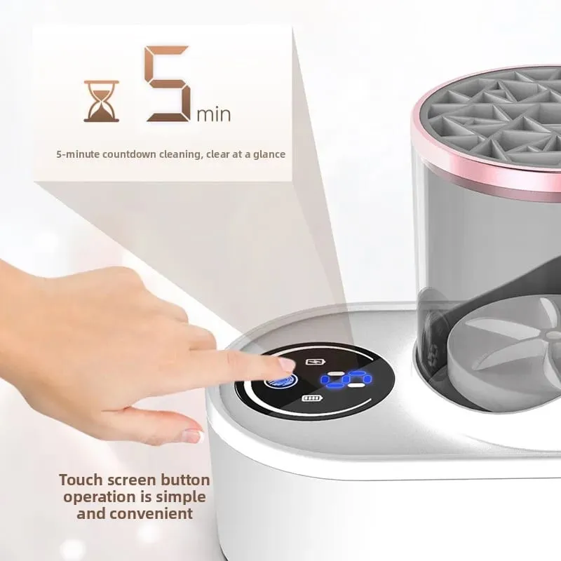 Portable Electric Makeup Brush Washing Machine Touch Timing Panel Fast Clean Air Dry Fit Brushes Desktop Beauty Tool Cleaner — image 3