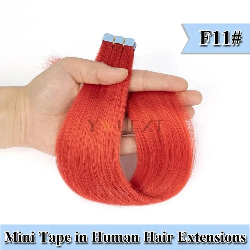 12-20 Inches Mini Tape in Human Hair in Fancy Colors Natural Straight Seamless Tape Hair Extensions for Outlet Hairstyles — image 16