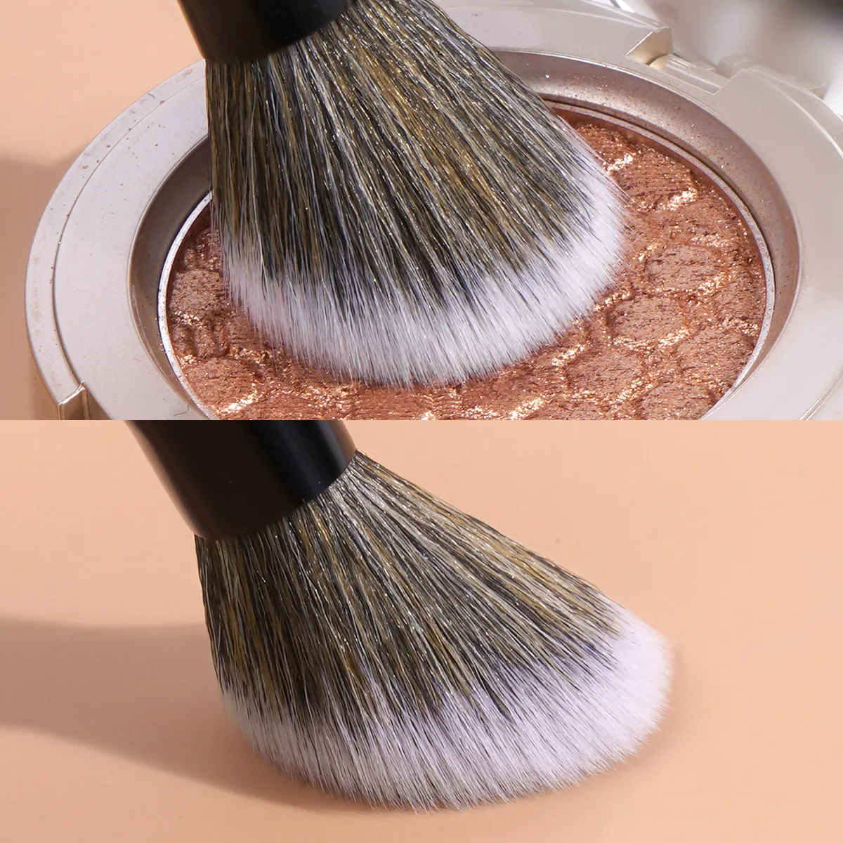 Makeup Brushes Set 2pcs Foundation Synthetic Hair Face Concealer Powder Makeup Brushes Suitable for Girls Makeup Beauty