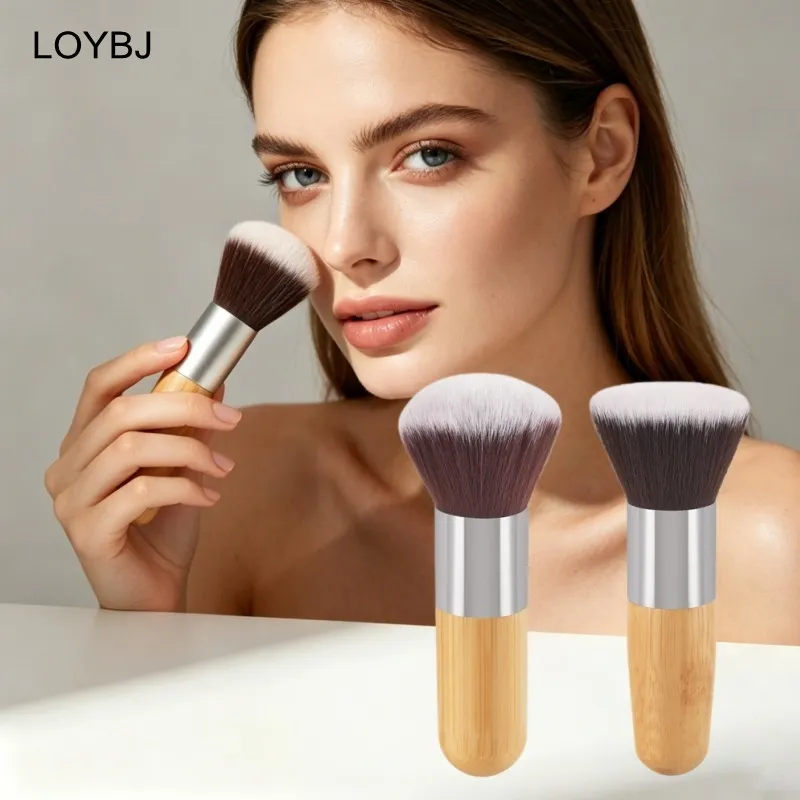 Bamboo Handle Foundation Brush Loose Powder Makeup Brushes Blush Contour Liquid Foundation Cream Professional Face Beauty Tools — image 1