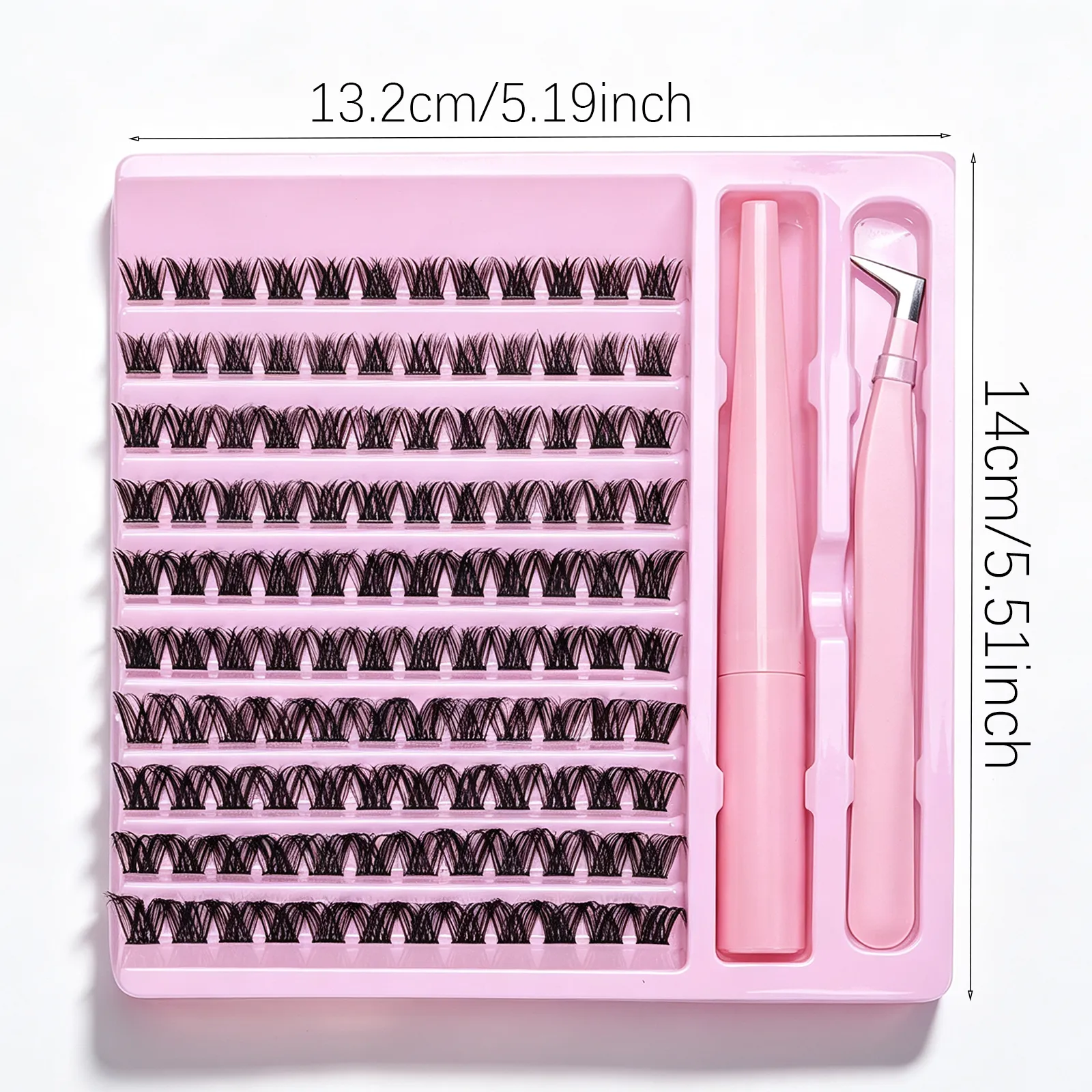 D Curl Cluster Lash Kit With Lash Bond Seal Glue & Tweezers DIY Home Lash Extensions Reusable Eye Makeup Set For Women — image 4