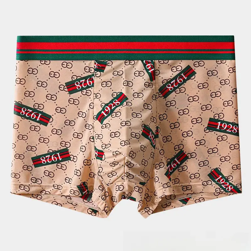 5PCS Ice Silk Men's Underwear Thin Ice Breathable Trendy Light Luxury Men's Underpants Fashion Mid Waist Loose Men Boxer Shorts — image 8