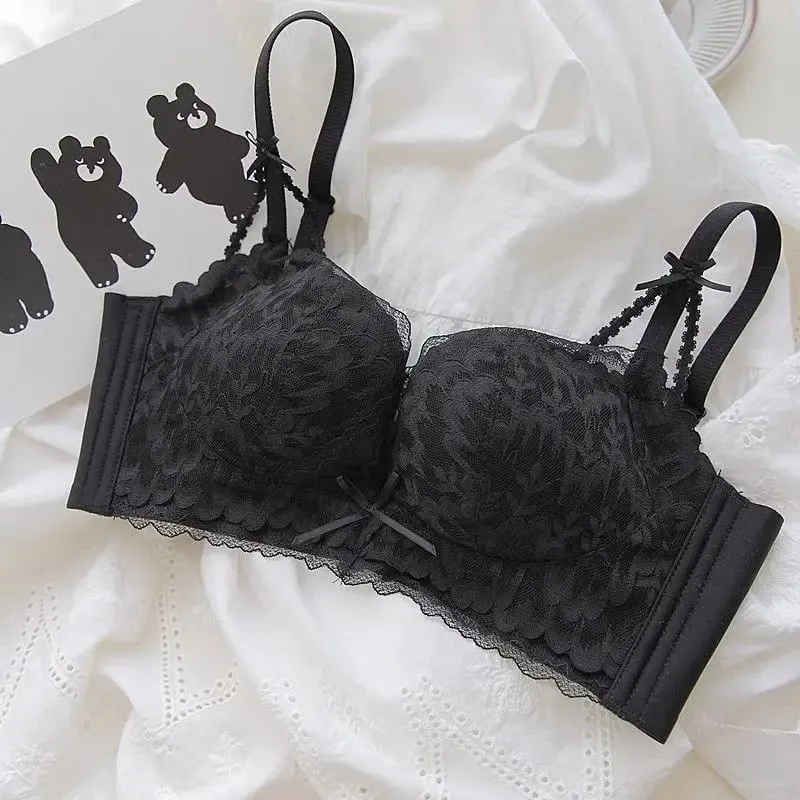 Sexy Thin Lace Lingerie Set with Small Chest Gathered and Anti Sagging Upper Support And a Collection of Accessory Bras — image 6