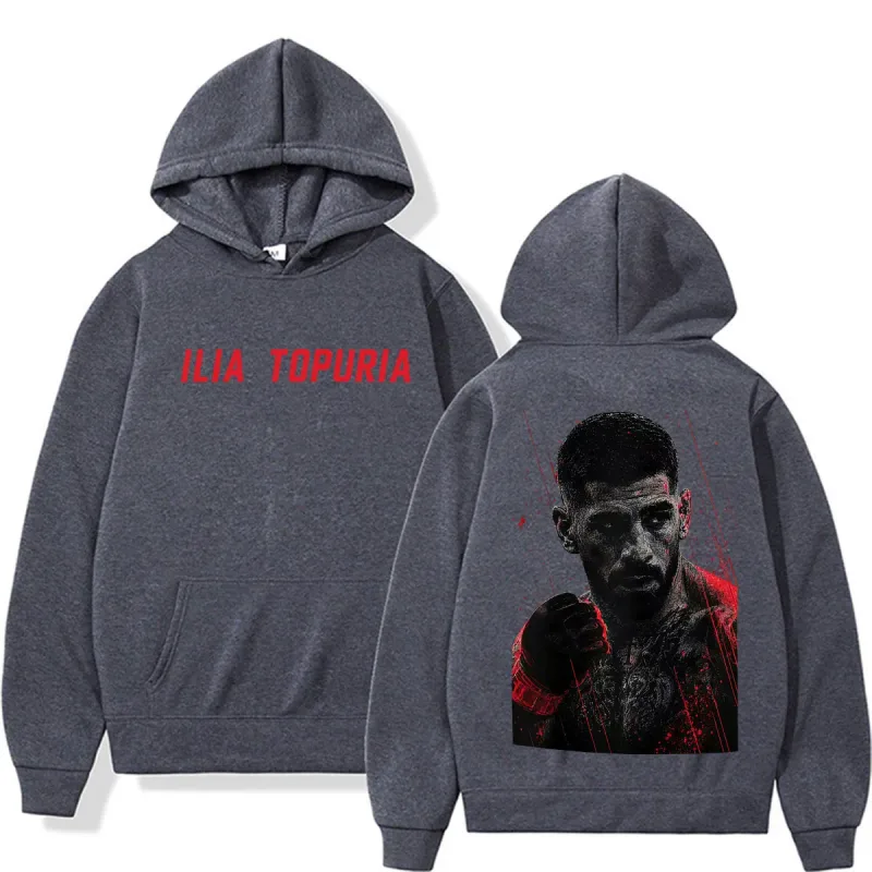 Ilia Topuria El Matador Vintage Graphic Hoodies Damit ng Lalaki Karahasan Aesthetic Sweatshirt Mga Kaswal na balahibo na Pullovers Streetwear — image 4