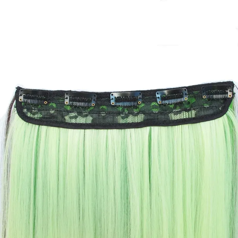 Jeedou Piano Color Hairpiece Clip-In Hair Extension 5-Clips One Piece Long Straight Synthetic Hair For Girls Ladies Daily Use
