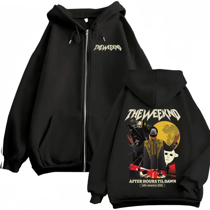 The Weeknd After Hours Til Dawn 2026 Jacket Sweatshirt Men Women Casual Fleece Zip Up Hoodies Hip Hop Style Punk Zipper Pullover