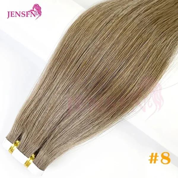 Tape In Hair Extension 100% Real Human Hair Straight Hair Seamless Invisible Skin Weft Remy Tape Ins Brown Blonde Womem — image 12
