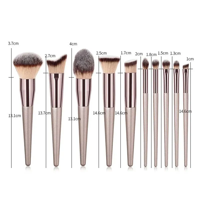 10 Pcs Makeup Brushes Complete Set of Foundation Loose Powder Blush Concealer Eye Shadow Professional Set for Face
