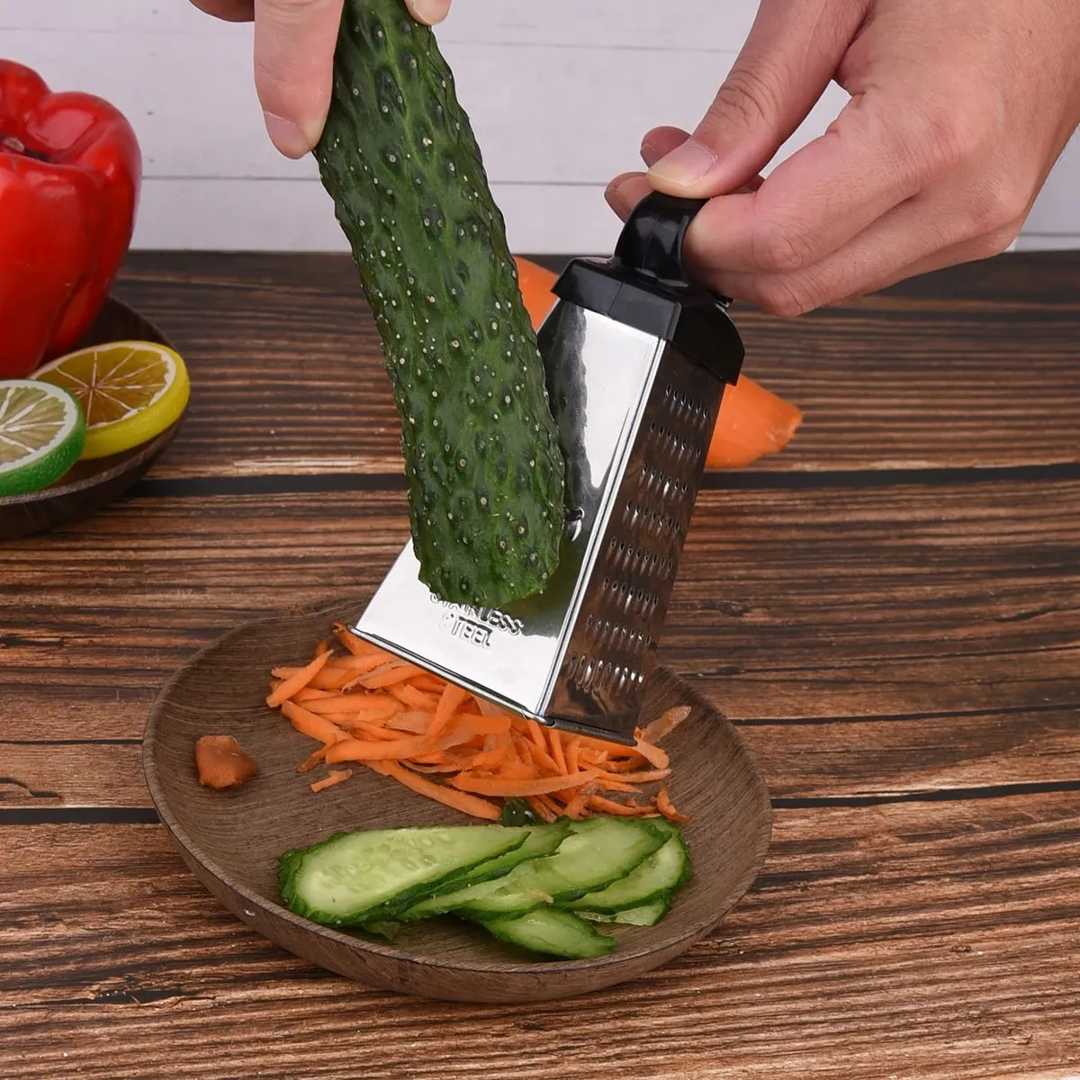 1pc Mini Size 4-Sided Stainless Steel Grater Professional Cheese Grater for Parmesan Cheese Vegetables Kitchen Tools — image 5