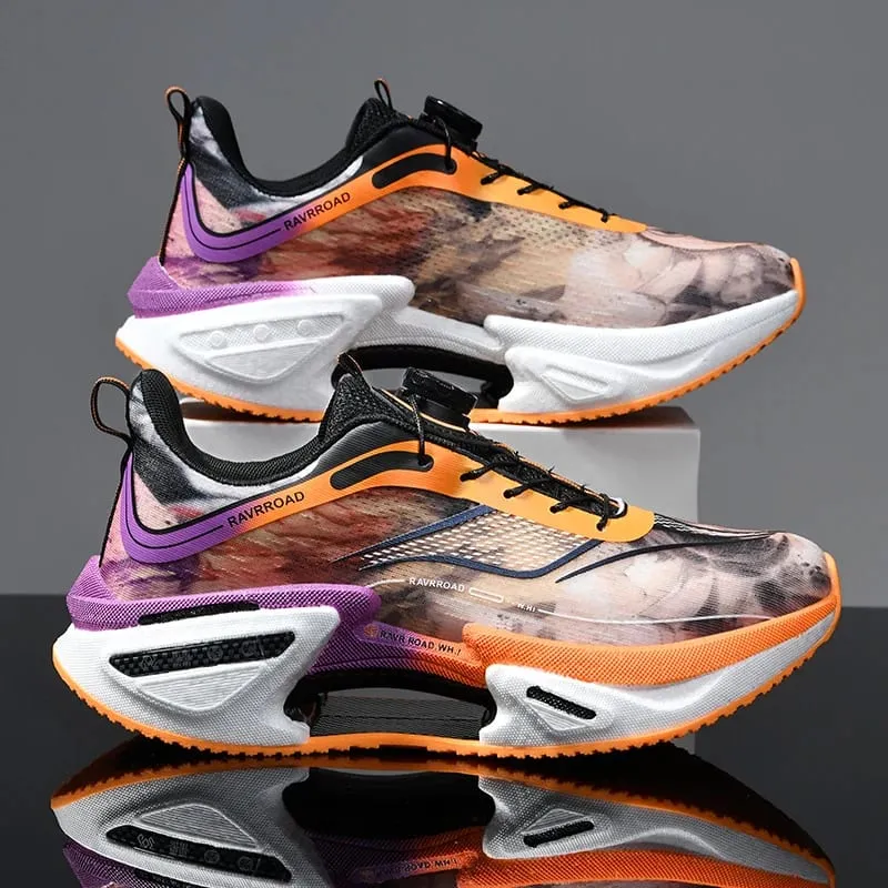 Elastic Speed Running Shoes for Men Carbon Plate Push Rotating Buckle Sports Shoes for Women Professional Shock-Absorbing — image 1