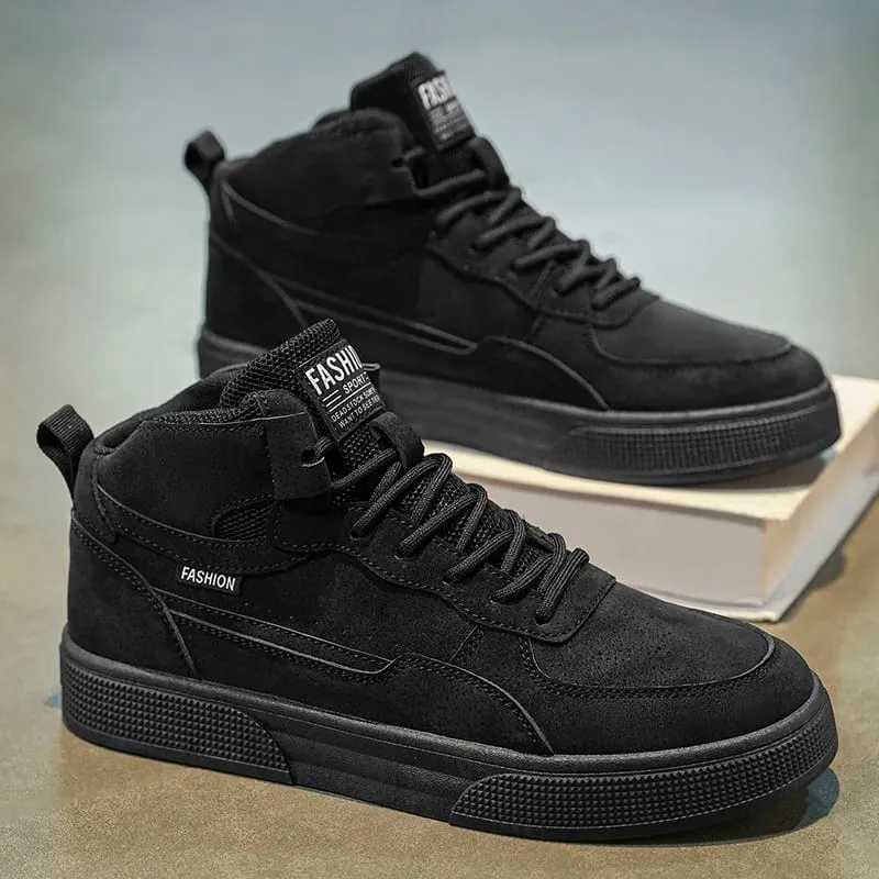 Breathable men's casual shoes skate shoes mid-top men's shoes breathable and versatile sports shoes suitable for wearing all