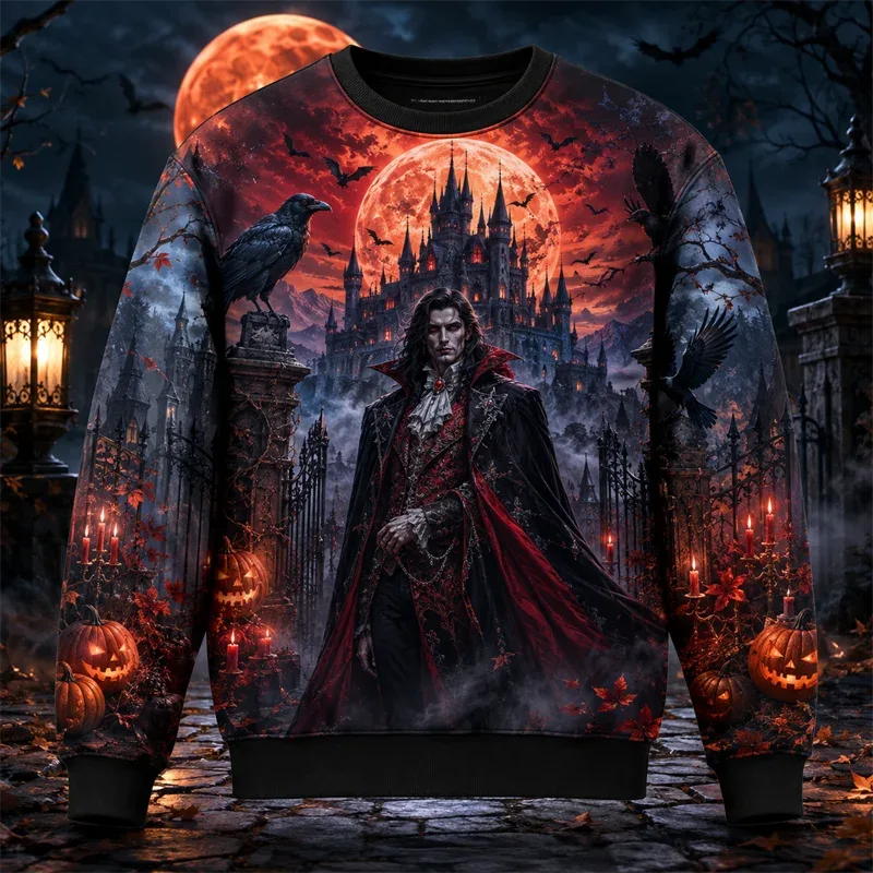 2026 nya pumpatryck halloween sweatshirts Mode trendiga långärmade semesterkläder tröja lösa Streetwear Hip Hop tröjor — image 7