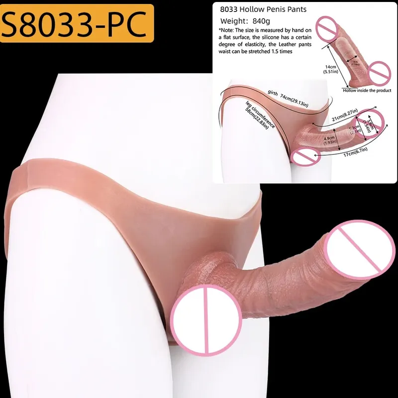 Strap-On Lifelike Penis Cover насадка на член Large Hollow DildoPants Intim vuxen sexleksak för par Sex — image 18