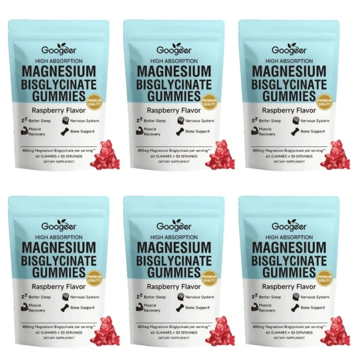 Magnesium Bisglycinate Gummies 400mg High Absorption for Sleep Muscle Recovery & Bone Support with D3 & Zinc Raspberry 60 Ct — image 8