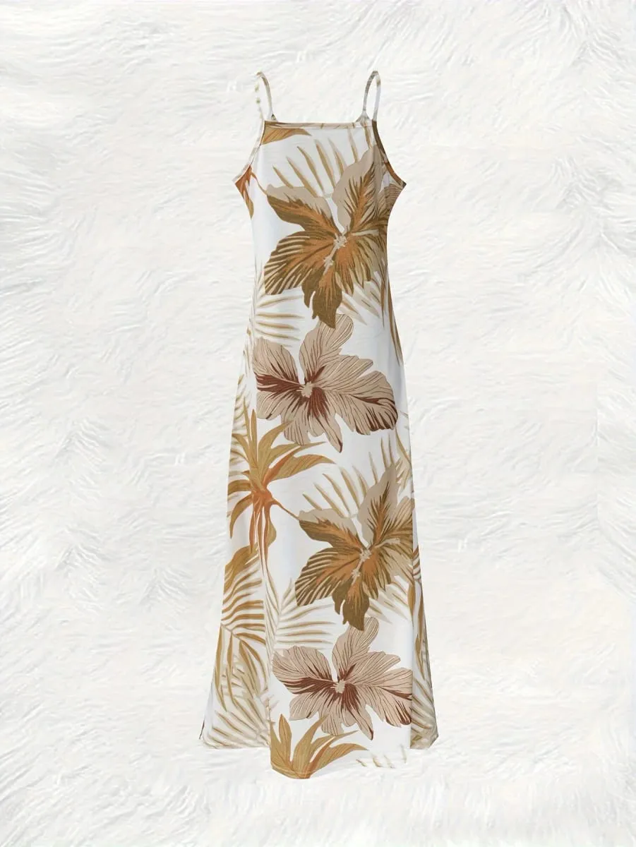 Printed Design Casual Wind Palmette Floral Slip Dress — image 2