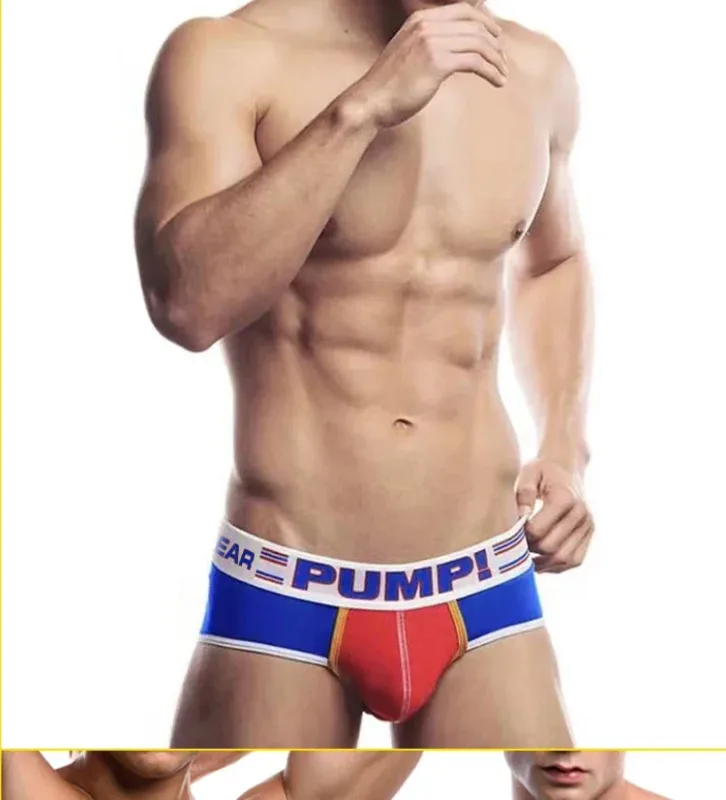 Cuecas masculinas de algodão colorido, bomba! Logotipo cintura larga cintura baixa sexy bolsa convexa 3D roupa íntima 3256813080433415 — image 24
