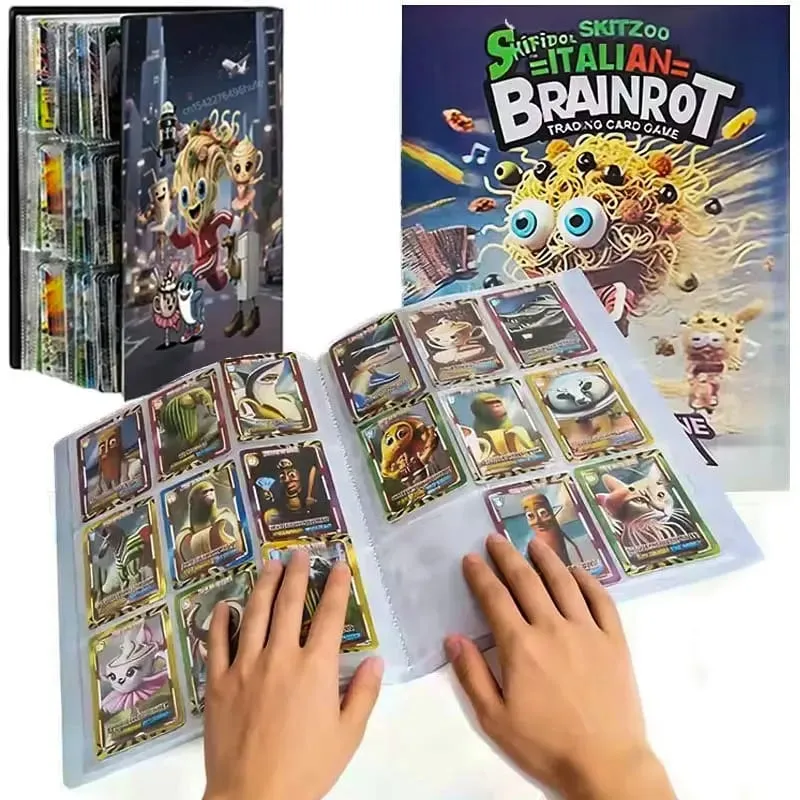 Italian Brainrot Card Album TungTungTung Sahur Tralala 24 Pages with 9 Prids Per Page Cards Storage Protector for Kids Gift — image 1