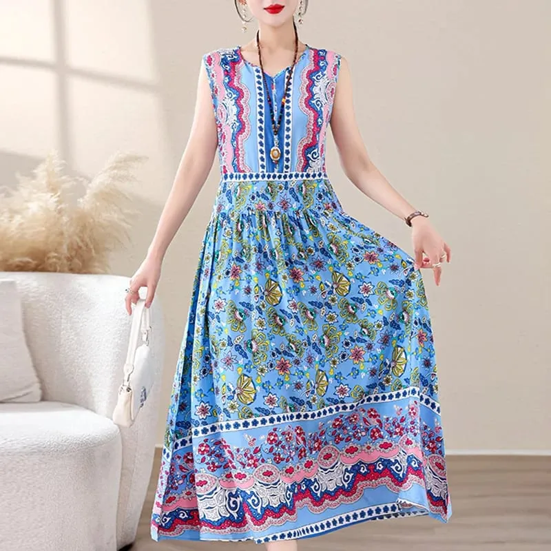 New Fashion 2026 Casual Summer Clothes Dresses For Women Vintage Dress V-neck Fashion Plus Size Women Clothing — image 11