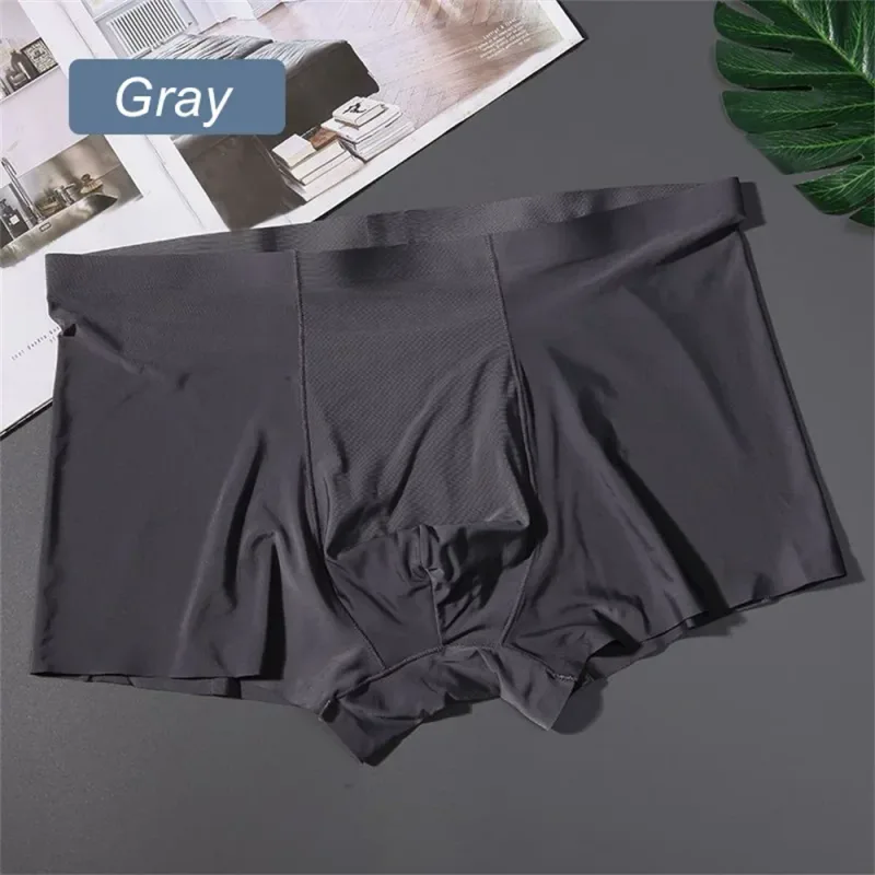 3PCS Mataas na Kalidad ng Panlalaking Ice Silk na Kasuotang Panloob sa Tag-init na Manipis Makahinga na Seamless na Panty Sexy na Panlalaking Panloob na Plus Size — image 7