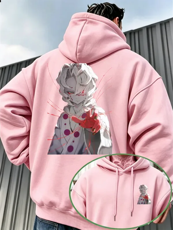 Bandai Demon Slayer Men's Hoodie Rui (Spider Demon) Print High-Quality Warm Autumn/Winter Casual Pullover Sweatshirt — image 5