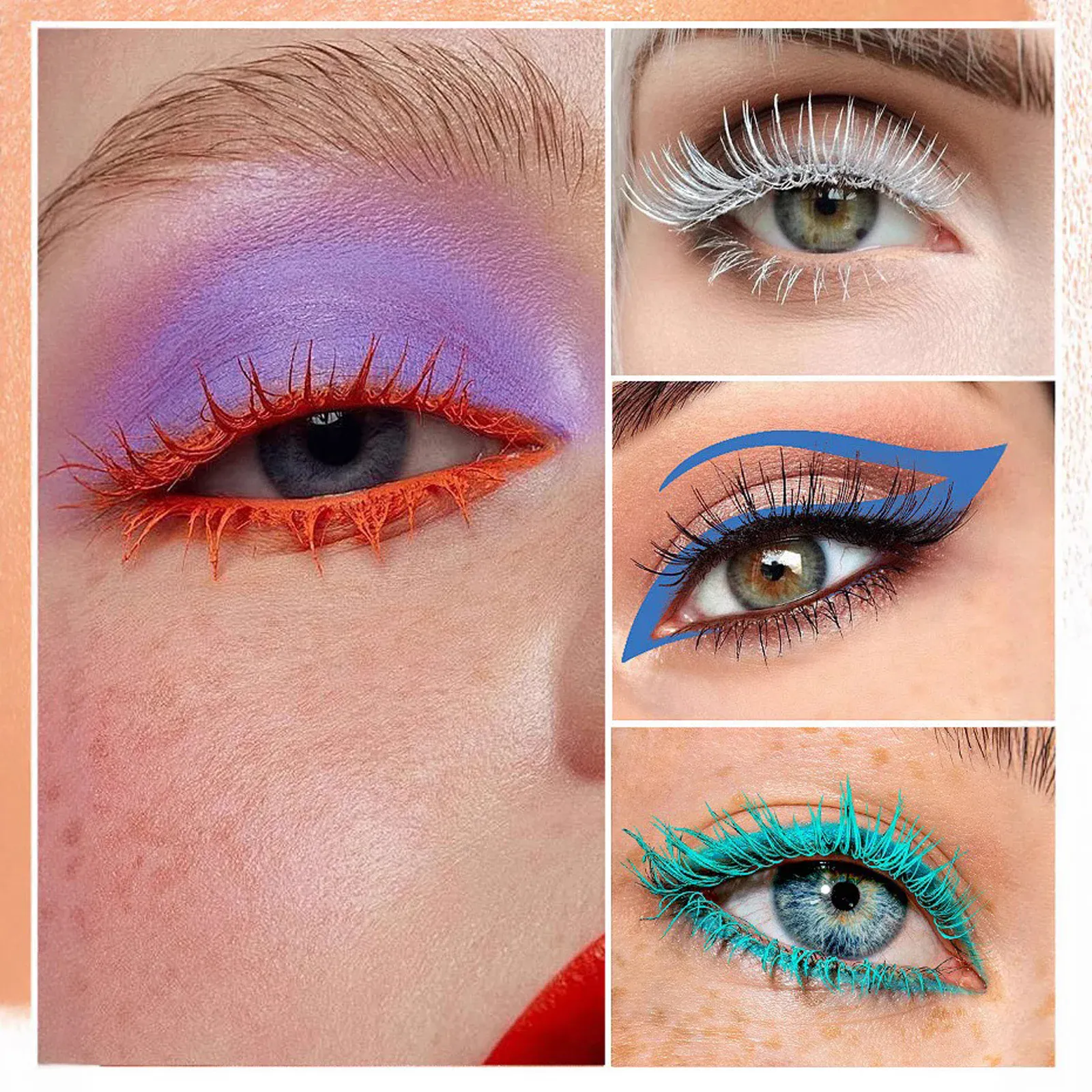 Färgglad Slender Mascara Vattenfast Snabbtorkande Curling Ögonfransar Flerfärgade Fransar Makeup Långvarig Blågrön Kosmetika — image 4