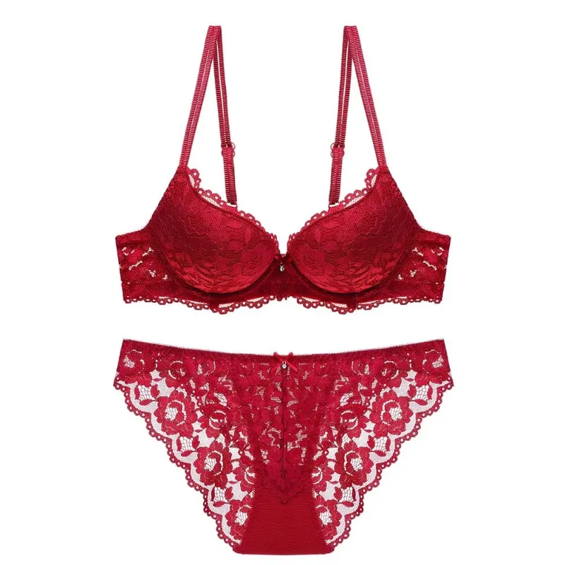 Comfortable Mesh Lace Flower Bra Low Waist Bowknot Bra Panties Set Lingerie Intimates Seamless Underwear Set Girl — image 9