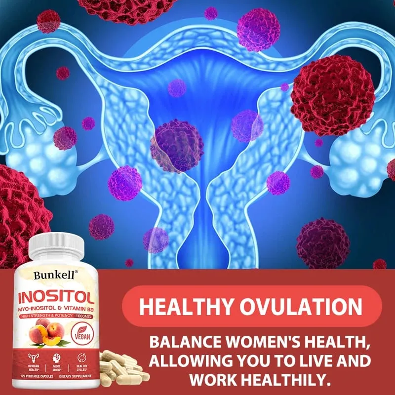 Inositol 1000mg Capsules - Fat Metabolism Liver Health Ovarian Immune System Support Skin Balance & Hair Growth Supplement — image 3