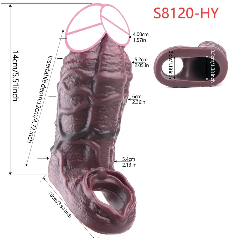 Close Head Realistic Penis Sleeve Szexjátékok férfiaknak Késleltetett magömlés Púshosszabbító Pároknak Sex Pleasure Sexshop — image 20
