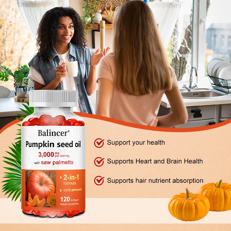 Virgin Pumpkin Seed Oil 3 000mg na may Saw Palmetto na Mayaman sa Omega 6 at 9 Essential Fatty Acids Prostate & Bladder Supplement — image 5