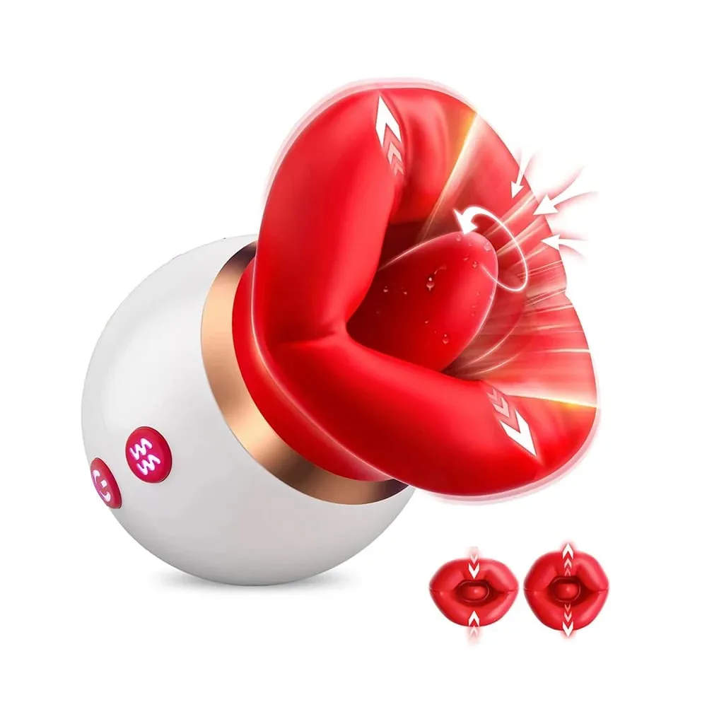 Pagsipsip ng Dila Pagdila Dildo Vibrator Klitoris Utong G-Spot Pussy Stimulator Puki Anal Masturbator Matanda Mga Laruan sa Pagtatalik para sa Babae — image 1