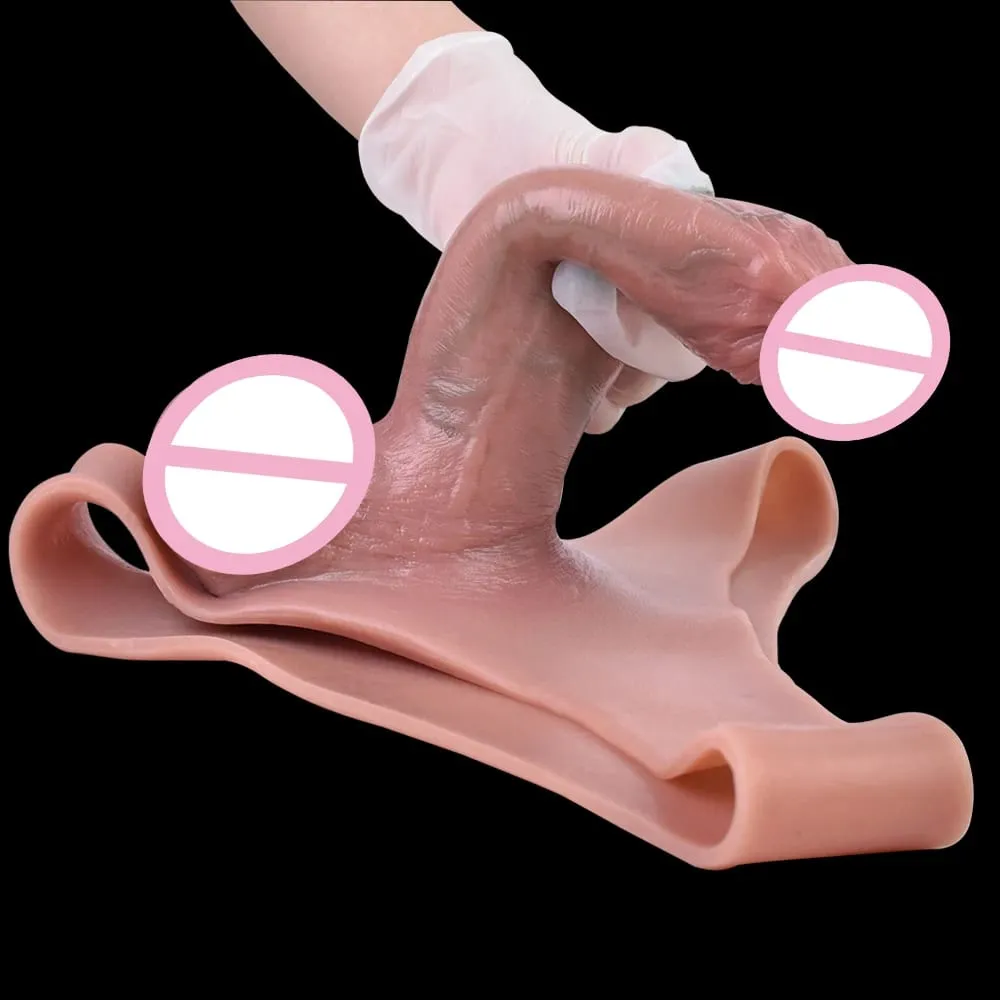 Silicone Briefs Wearable Hollow Dildo Panties Strapon Penis Sleeve Pants Male Dick Extender Sex Toys For Adult Sexy Tools — image 5