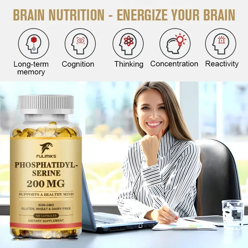 Premium Phosphatidyl Serine Capsules Support Memory Cognitive Concentration Reduces Stress Hormones & Fatigue Sharp Focus — image 3