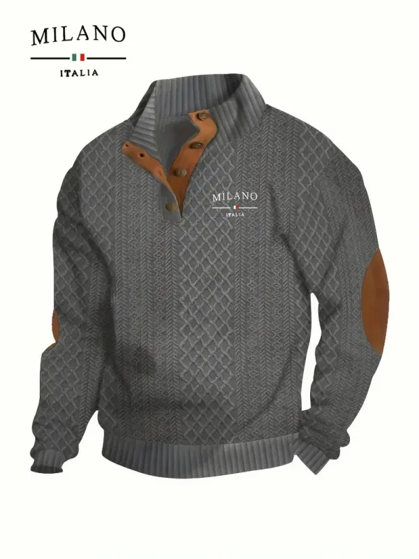 Henry Hoodie Um padrão italiano de Milão é um pulôver masculino de outono e inverno quente, macio e adequado para a pele