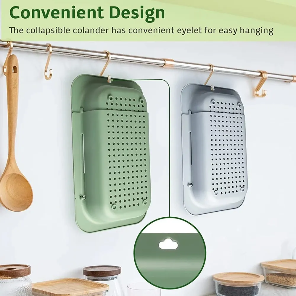 Colander Over the Sink Strainer Basket Extendable Sink Colander Wash Fruits Vegetable Drain Cooked Pasta and Dishes Kitchen Tool