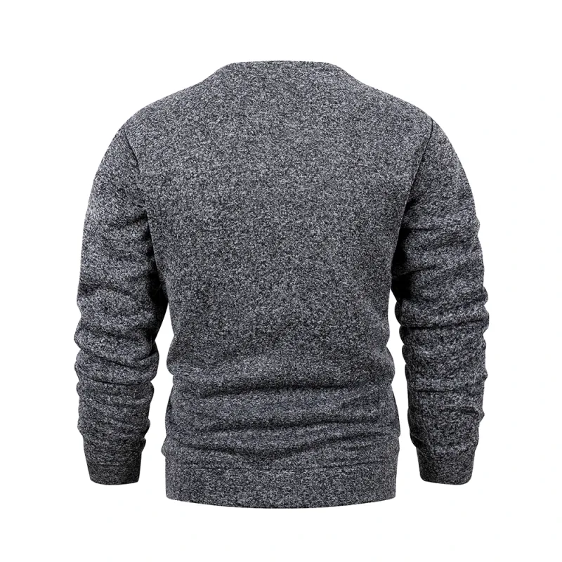 Men's Warm Crew Neck Sweatshirt Fleece Lined Thermal Pullover Autumn Winter Fashion Casual Sweater Loose Knit Long Sleeve Hoodie — image 6